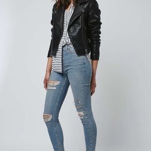 Classic Topshop Faux Leather Moto Jacket